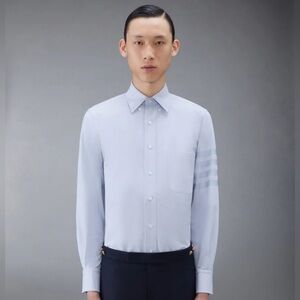 Thom Browne Oxford Classic Fit 4-Bar Stripe Cotton Light Blue Long Sleeve Euro 4
